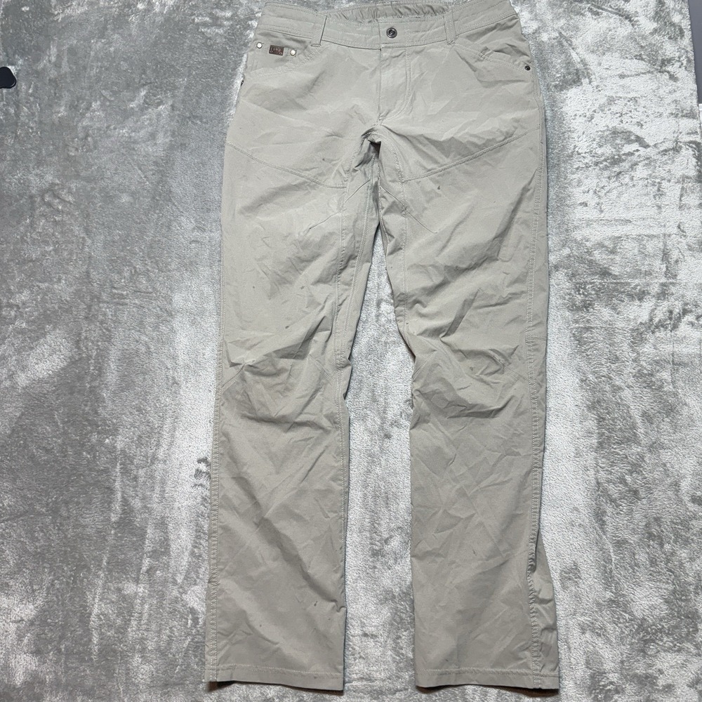 Kuhl Silencr Men's Hiking Pants 34x34 Light Gray Beige Lightweight Tech Trail